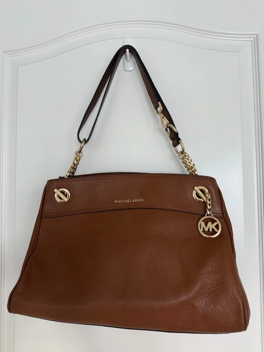 Michael Kors Jet Set Chain Legacy Shoulder Bag Chestnut Brown Pebbled Leather - Picture 2 of 16